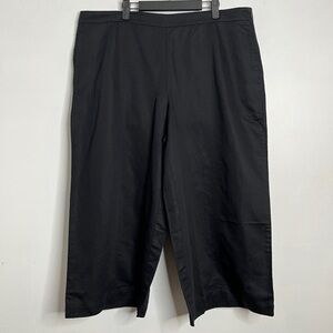 J. Jill Cropped Wide Leg Black Pants Women's XL Comfort Casual Pockets